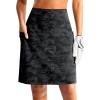 imageG Gradual Womens 20 Knee Length Golf Skirt Skort 4 Side Pockets Stretch High Waisted Tummy Control Skirt with ShortBlack Camo