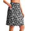 imageG Gradual Womens 20 Knee Length Golf Skirt Skort 4 Side Pockets Stretch High Waisted Tummy Control Skirt with ShortBlack Flower