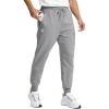imageMens Cotton Fleece Lined Joggers with Zipper Pockets Athletic Workout Gym Lounge Sweatpants Winter Warm PantsHeather Silver Grey