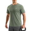 imageMens Workout Breathable TShirts Dry Fit UPF 50 Sun Shirts Lightweight Cooling Tee for Athletic Running HikingGrey Green