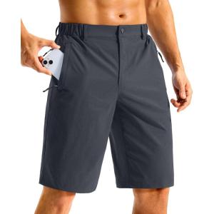 imageG GRADUAL Mens Shorts 11 Lightweight Casual Golf Shorts for Men Hiking Work Outdoor Stretch QuickDry with 3 Zipper PocketsGrey