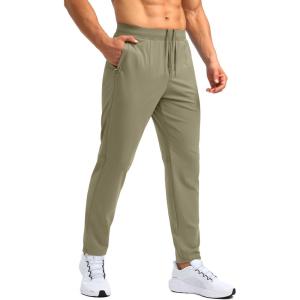 imageG Gradual 303234 Inseam Tall Mens Sweatpants with Zipper Pockets Stretch Golf Workout Pants for Men Casual AthleticBronze Green