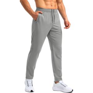 imageG Gradual 303234 Inseam Tall Mens Sweatpants with Zipper Pockets Stretch Golf Workout Pants for Men Casual AthleticLight Grey