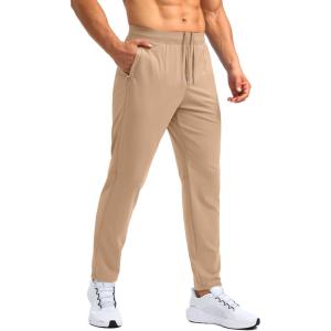 imageG Gradual 303234 Inseam Tall Mens Sweatpants with Zipper Pockets Stretch Golf Workout Pants for Men Casual AthleticLight Khaki