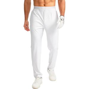 imageG Gradual 303234 Inseam Tall Mens Sweatpants with Zipper Pockets Stretch Golf Workout Pants for Men Casual AthleticWhite