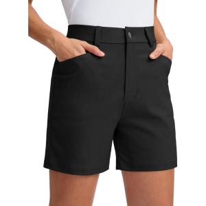imageG Gradual 5 Womens Golf Shorts Stretchy Lightweight Outdoor Hiking Shorts with Pockets Shorts for Women Casual SummerBlack