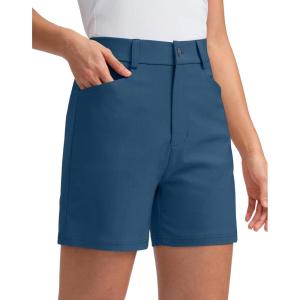 imageG Gradual 5 Womens Golf Shorts Stretchy Lightweight Outdoor Hiking Shorts with Pockets Shorts for Women Casual SummerIndigo
