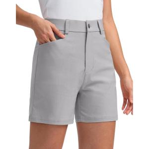 imageG Gradual 5 Womens Golf Shorts Stretchy Lightweight Outdoor Hiking Shorts with Pockets Shorts for Women Casual SummerSleet