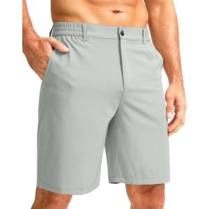 imageG Gradual Mens Casual Shorts 9 Lightweight Golf Shorts for Men Stretch with 3 Pockets Quick Dry Breathable Work ShortsBright Gray