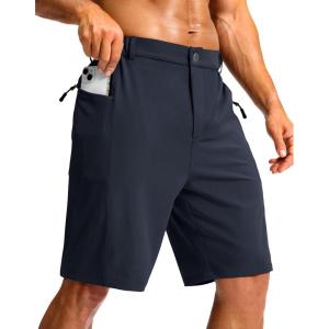 imageG Gradual Mens Casual Shorts 9 Lightweight Hiking Golf Zipper Pockets StretchDark Navy