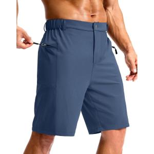 imageG Gradual Mens Casual Shorts 9 Lightweight Hiking Golf Zipper Pockets StretchHaze Blue