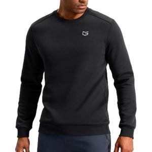 imageG Gradual Mens Fleece Lined Crewneck Sweatshirt Midweight Regular Fit Athletic Workout Warm Pullover Sweater ShirtsBlack