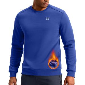 imageG Gradual Mens Fleece Lined Crewneck Sweatshirt Midweight Regular Fit Athletic Workout Warm Pullover Sweater ShirtsRoyal Blue