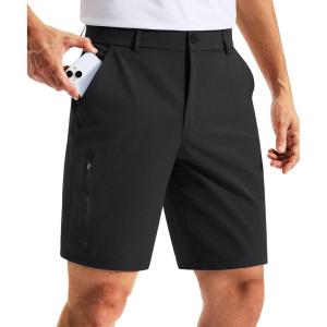 imageG Gradual Mens Golf Dress Shorts 7 Inch Inseam Lightweight Quick Dry Chino Casual Work Shorts for Men with 4 PocketsBlack