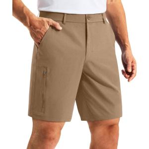 imageG Gradual Mens Golf Dress Shorts 7 Inch Inseam Lightweight Quick Dry Chino Casual Work Shorts for Men with 4 PocketsDark Khaki