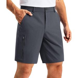 imageG Gradual Mens Golf Dress Shorts 7 Inch Inseam Lightweight Quick Dry Chino Casual Work Shorts for Men with 4 PocketsDeep Grey