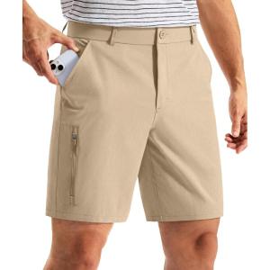 imageG Gradual Mens Golf Dress Shorts 7 Inch Inseam Lightweight Quick Dry Chino Casual Work Shorts for Men with 4 PocketsKhaki