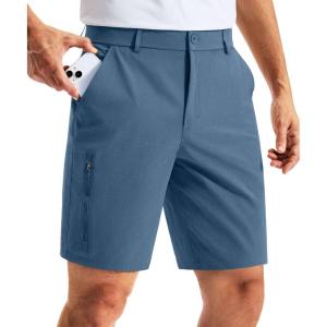 imageG Gradual Mens Golf Dress Shorts 7 Inch Inseam Lightweight Quick Dry Chino Casual Work Shorts for Men with 4 PocketsSlate Blue