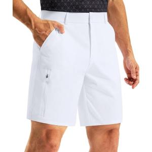 imageG Gradual Mens Golf Dress Shorts 7 Inch Inseam Lightweight Quick Dry Chino Casual Work Shorts for Men with 4 PocketsWhite