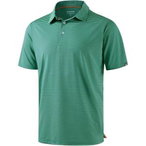 imageG Gradual Mens Golf Shirt Dry Fit Moisture Wicking Perfomance Short Sleeve Striped Polo Shirts for Men Dressy CasualGreen Stripe