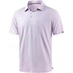 imageG Gradual Mens Golf Shirt Dry Fit Moisture Wicking Perfomance Short Sleeve Striped Polo Shirts for Men Dressy CasualLavender Stripe