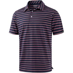 imageG Gradual Mens Golf Shirt Dry Fit Moisture Wicking Perfomance Short Sleeve Striped Polo Shirts for Men Dressy CasualWide Navy Stripe