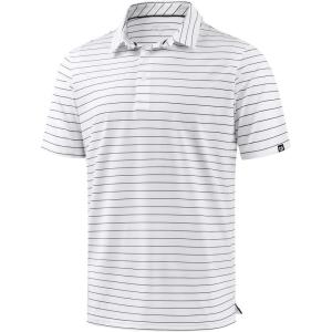 imageG Gradual Mens Golf Shirt Dry Fit Moisture Wicking Perfomance Short Sleeve Striped Polo Shirts for Men Dressy CasualWide White Stripe