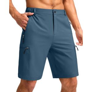 imageG Gradual Mens Hiking Cargo Shorts with 4 Zipper Pockets 9 Quick Dry Lightweight Casual Work Shorts for Men Golf FishingDark Blue