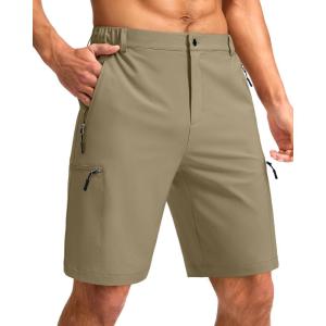 imageG Gradual Mens Hiking Cargo Shorts with 4 Zipper Pockets 9 Quick Dry Lightweight Casual Work Shorts for Men Golf FishingDusty Khaki