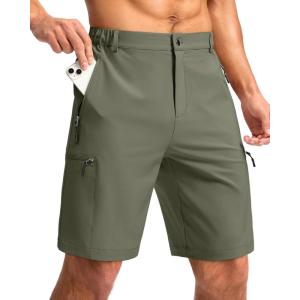 imageG Gradual Mens Hiking Cargo Shorts with 4 Zipper Pockets 9 Quick Dry Lightweight Casual Work Shorts for Men Golf FishingGrey Sage