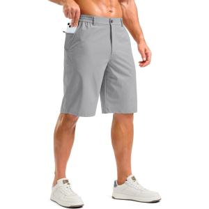 imageG Gradual Mens Shorts 11 Lightweight Casual Shorts for Men with 3 Pockets Summer Quick Dry Breathable Golf ShortsHeather Bright Grey