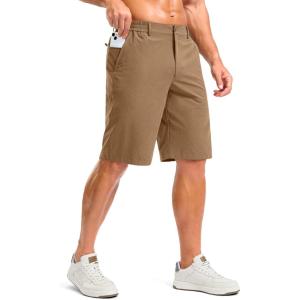 imageG Gradual Mens Shorts 11 Lightweight Casual Shorts for Men with 3 Pockets Summer Quick Dry Breathable Golf ShortsHeather Dark Khaki