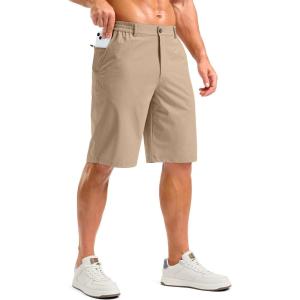 imageG Gradual Mens Shorts 11 Lightweight Casual Shorts for Men with 3 Pockets Summer Quick Dry Breathable Golf ShortsHeather Khaki