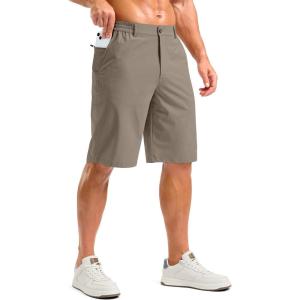 imageG Gradual Mens Shorts 11 Lightweight Casual Shorts for Men with 3 Pockets Summer Quick Dry Breathable Golf ShortsHeather Tan