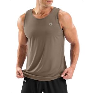 imageG Gradual Mens Workout Tank Tops Sleeveless Muscle Shirts Summer UPF 50 Quick Dry Shirts for Men Athletic Running GymTaupe
