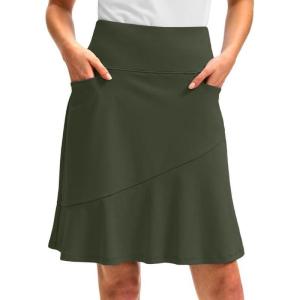 imageG Gradual Skorts Skirts for Women with 5 Pockets 20 Knee Length Golf Skirt Modest Long Tennis Athletic Skirts for WomenSage Green