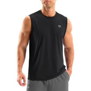 imageG Gradual Sleeveless Shirts for Men Workout Tank Tops Moisture Wicking Mens Muscle Shirt for Gym Beach Summer CasualBlack