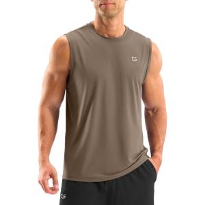 imageG Gradual Sleeveless Shirts for Men Workout Tank Tops Moisture Wicking Mens Muscle Shirt for Gym Beach Summer CasualBrown