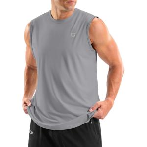 imageG Gradual Sleeveless Shirts for Men Workout Tank Tops Moisture Wicking Mens Muscle Shirt for Gym Beach Summer CasualLight Grey
