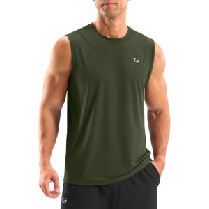 imageG Gradual Sleeveless Shirts for Men Workout Tank Tops Moisture Wicking Mens Muscle Shirt for Gym Beach Summer CasualOlive