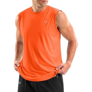 imageG Gradual Sleeveless Shirts for Men Workout Tank Tops Moisture Wicking Mens Muscle Shirt for Gym Beach Summer CasualOrange