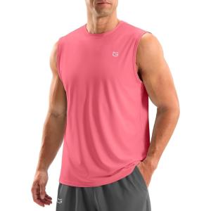 imageG Gradual Sleeveless Shirts for Men Workout Tank Tops Moisture Wicking Mens Muscle Shirt for Gym Beach Summer CasualPink