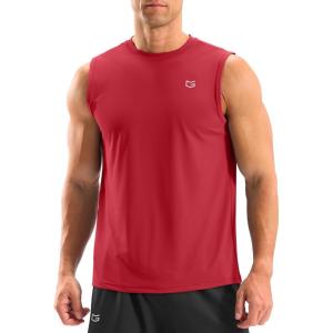 imageG Gradual Sleeveless Shirts for Men Workout Tank Tops Moisture Wicking Mens Muscle Shirt for Gym Beach Summer CasualRed