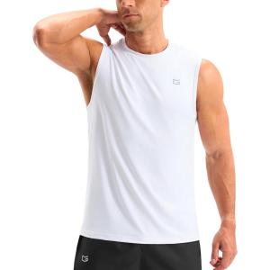 imageG Gradual Sleeveless Shirts for Men Workout Tank Tops Moisture Wicking Mens Muscle Shirt for Gym Beach Summer CasualWhite