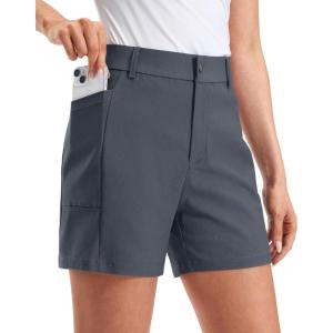 imageG Gradual Womens 5 Golf Hiking Shorts with Deep Pockets Stretchy Outdoor Womens Shorts Dressy Casual Walking TravelDeep Grey