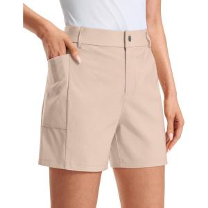 imageG Gradual Womens 5 Golf Hiking Shorts with Deep Pockets Stretchy Outdoor Womens Shorts Dressy Casual Walking TravelOatmeal Khaki