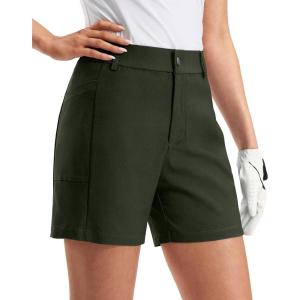 imageG Gradual Womens 5 Golf Hiking Shorts with Deep Pockets Stretchy Outdoor Womens Shorts Dressy Casual Walking TravelOlive