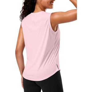 imageG Gradual Womens Sleeveless Workout Tops Lightweight High Neck Tennis Yoga Shirts Running Athletic Tank Tops for WomenPink