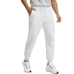 imageMens Cotton Fleece Lined Joggers with Zipper Pockets Athletic Workout Gym Lounge Sweatpants Winter Warm PantsHeather Light Grey