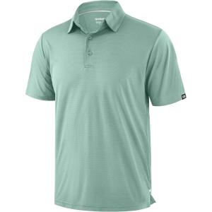 imageMens Golf Shirt Jacquard Short Sleeve Dry Fit Moisture Wicking Performance Athletic Summer Collared Polo Shirts for MenLight Pea Green